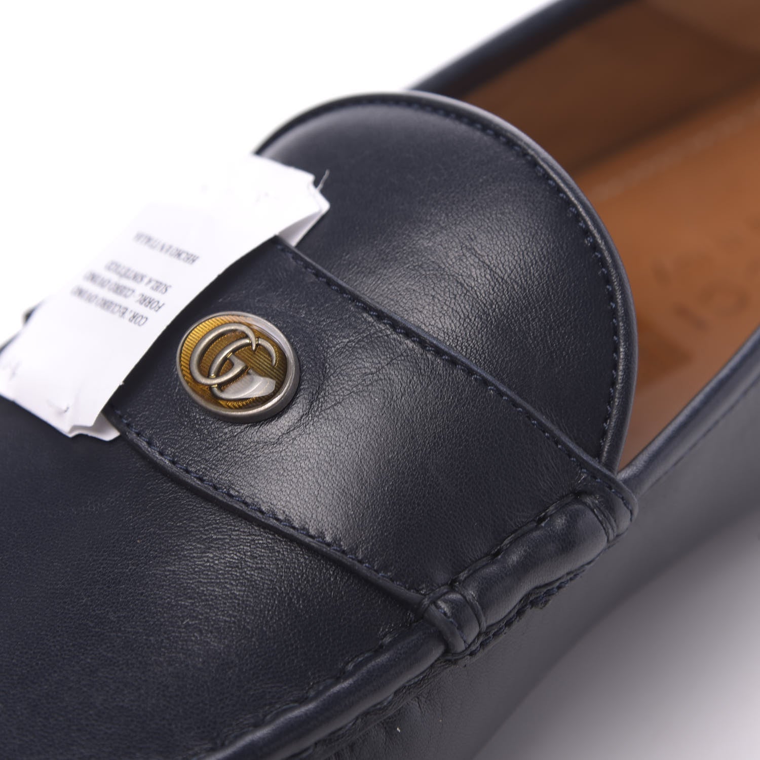 Gucci Nappa Mens GG Driver Loafers 9 Blue 10 of 11