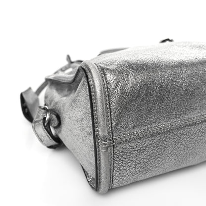 Alexander McQueen Metallic Pebbled Calfskin Mini Padlock Tote Silver 7 of 8