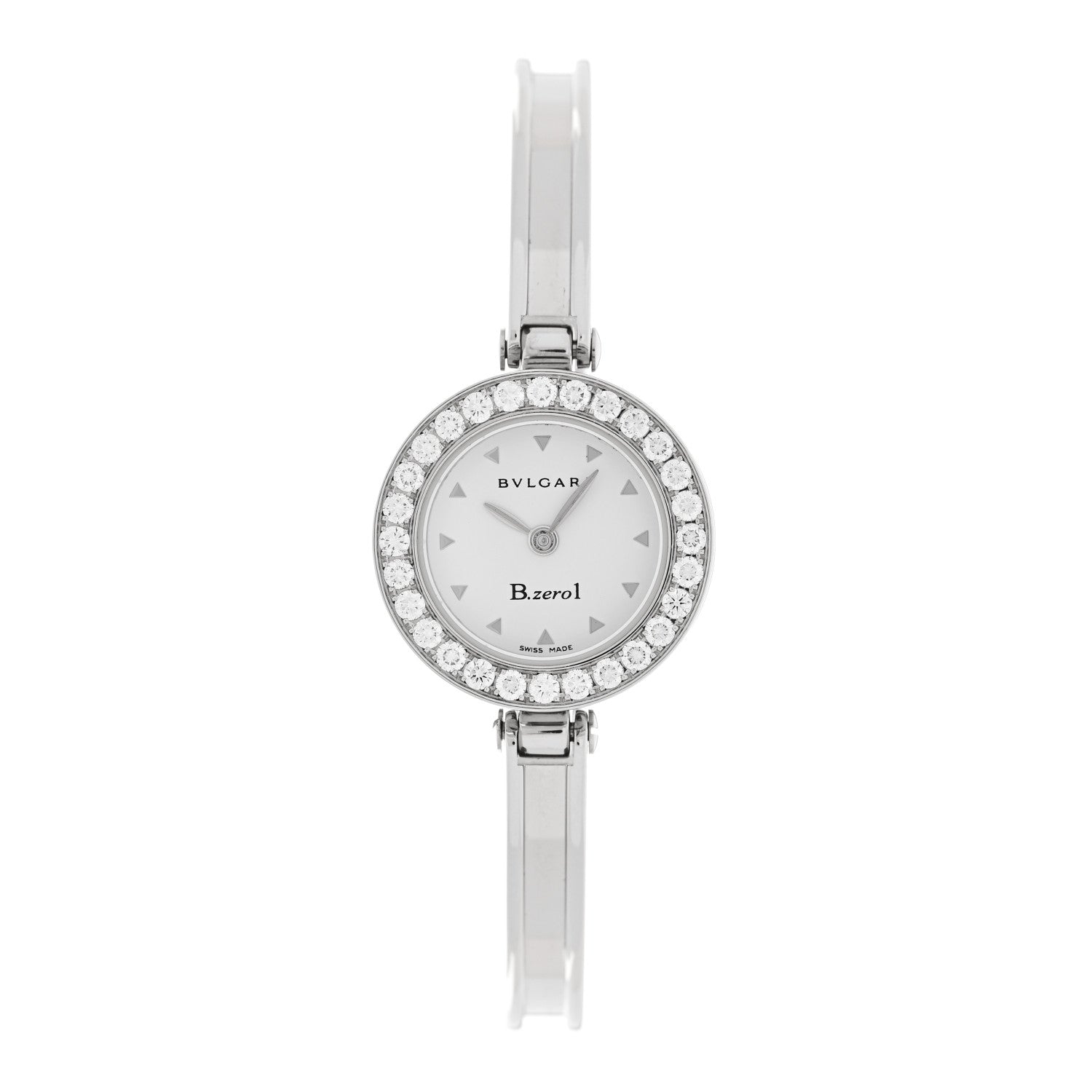 Bulgari Stainless Steel Diamond Bezel 22mm B.Zero1 Quartz Watch White 1 of 4
