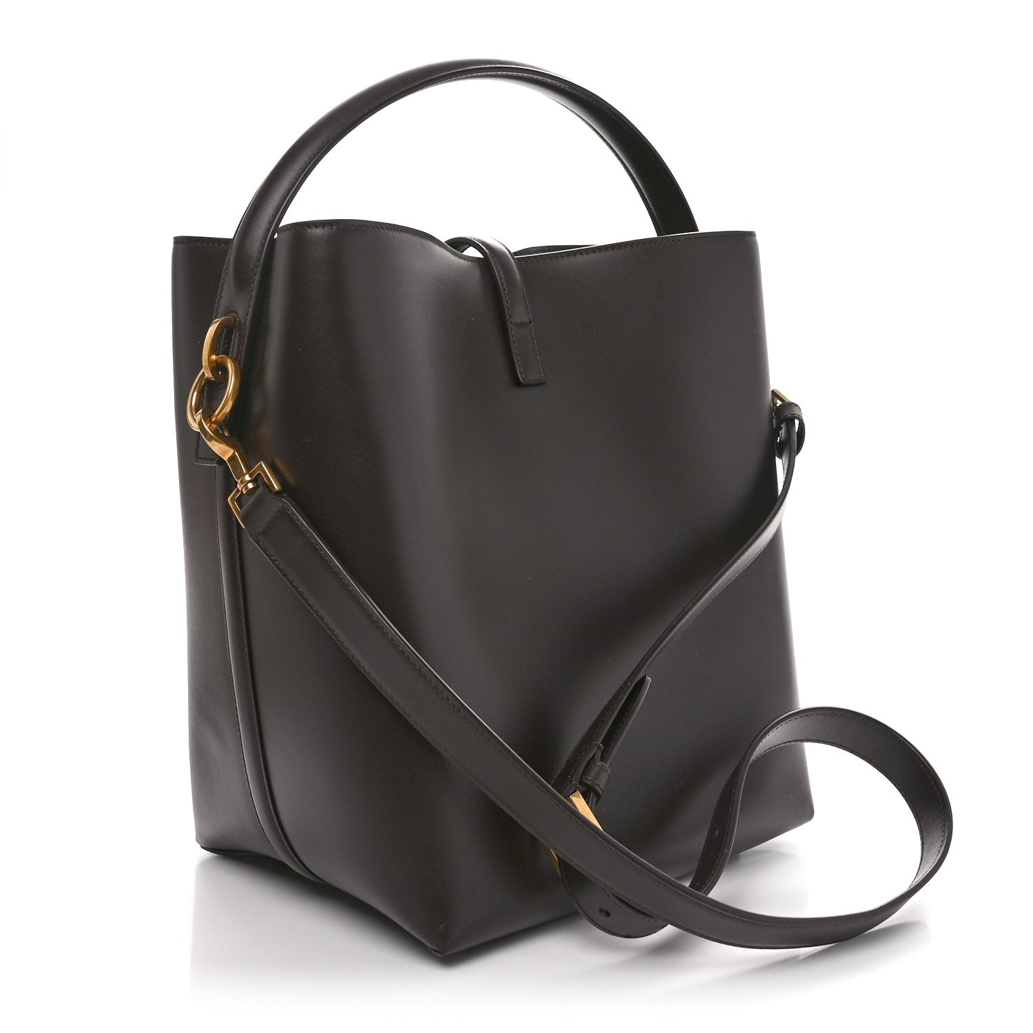 Saint Laurent Shiny Calfskin Le 37 Bucket Bag Arabica 4 of 11