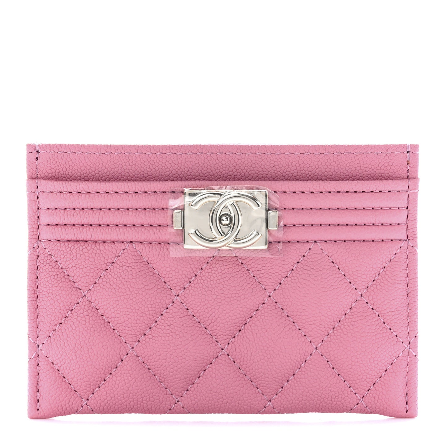 Caviar Quilted Boy Card Holder Pink