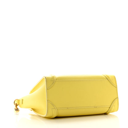 Celine Drummed Calfskin Nano Luggage Acacia 4 of 13