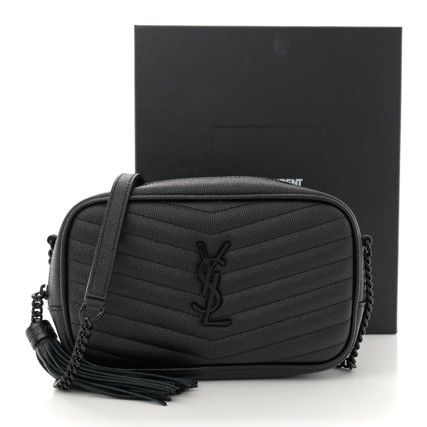 Grain De Poudre Matelasse Monochrome Monogram Mini Lou Camera Bag Black