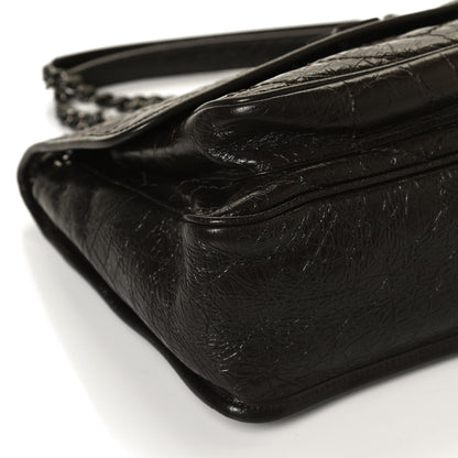 Saint Laurent Crinkled Calfskin Matelasse Monogram Medium Niki Chain Satchel Western Moka 13 of 13