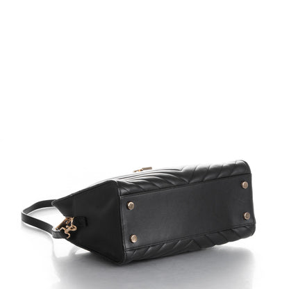 Saint Laurent Calfskin Matelasse Chevron Small Monogram Cabas Black 4 of 7