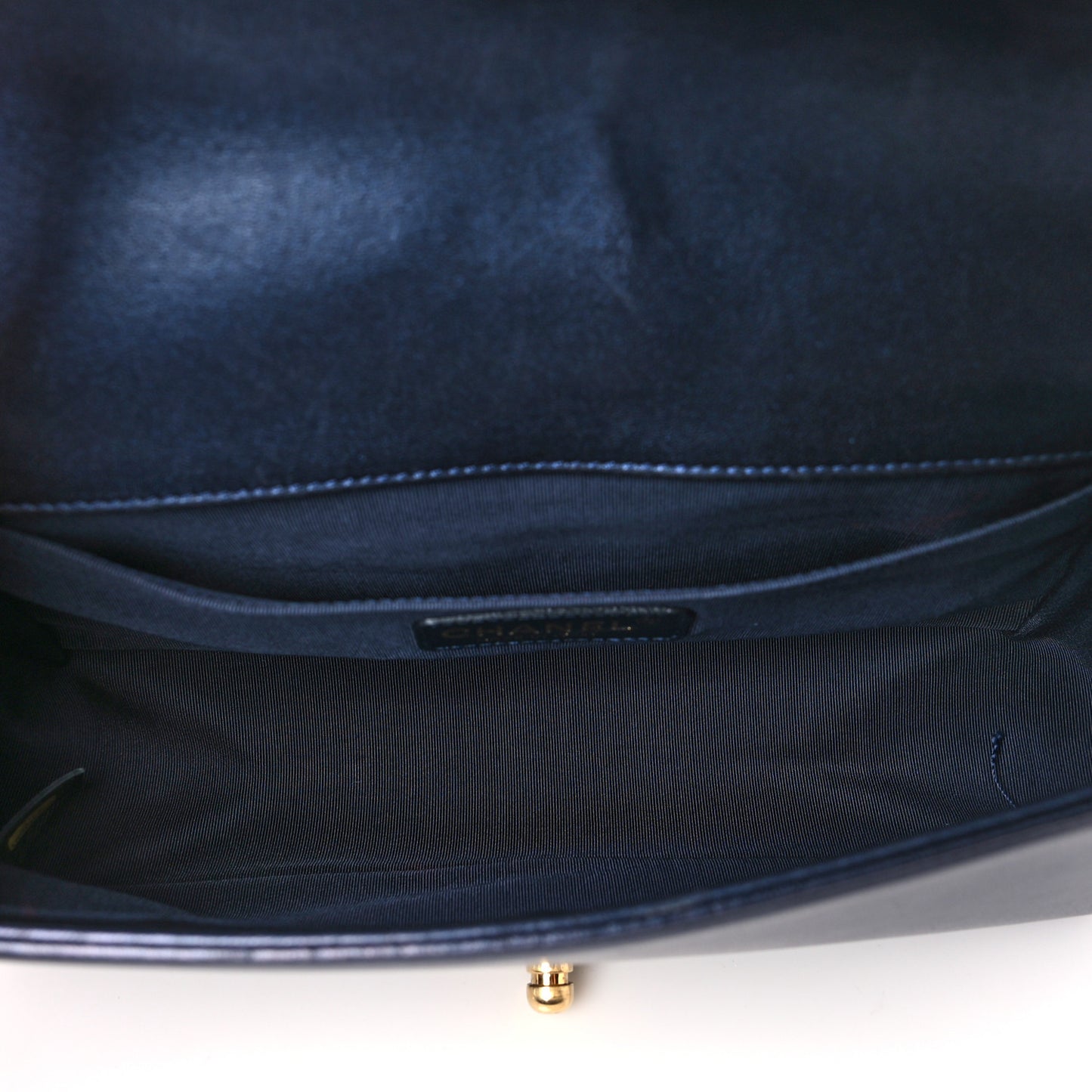 Lambskin Embossed Medium Boy Cube Flap Navy