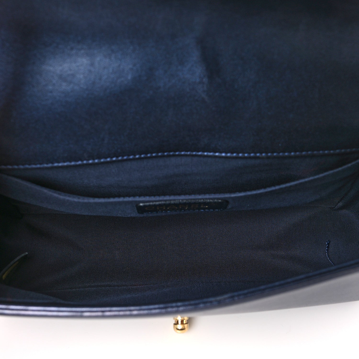 Chanel Lambskin Embossed Medium Boy Cube Flap Navy 5 of 13