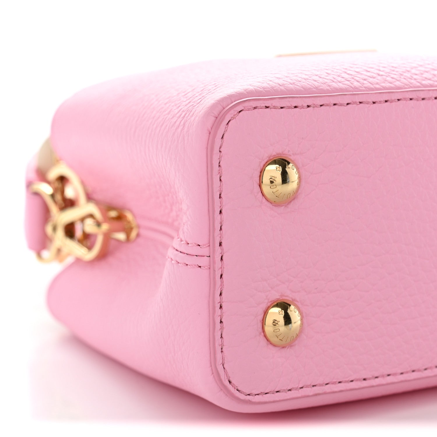 Louis Vuitton Taurillon Embellished Flower Handle Capucines Mini  Marshmallow Pink 7 of 8