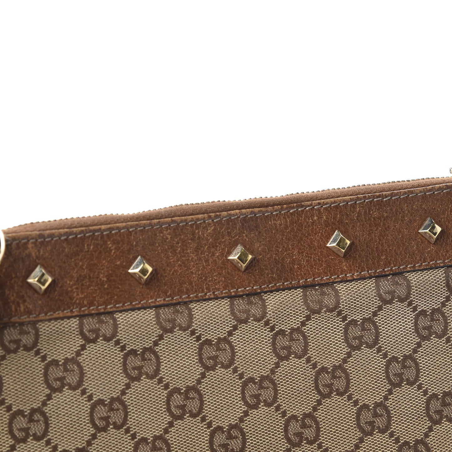 Monogram Studded Messenger Brown