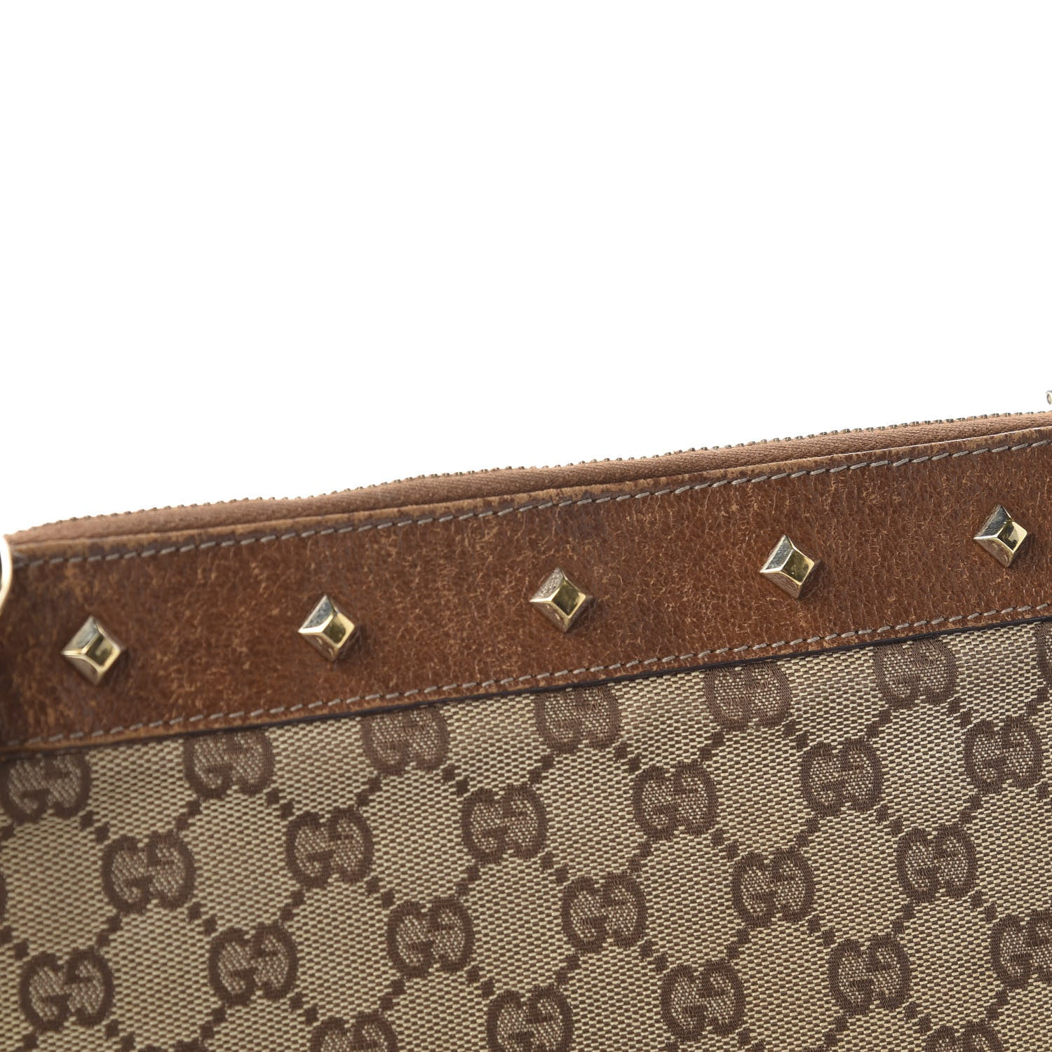 Gucci Monogram Studded Messenger Brown 12 of 19