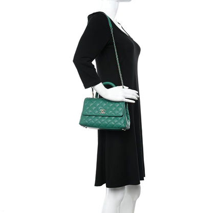 Chanel Caviar Quilted Mini Coco Handle Flap Green 2 of 11
