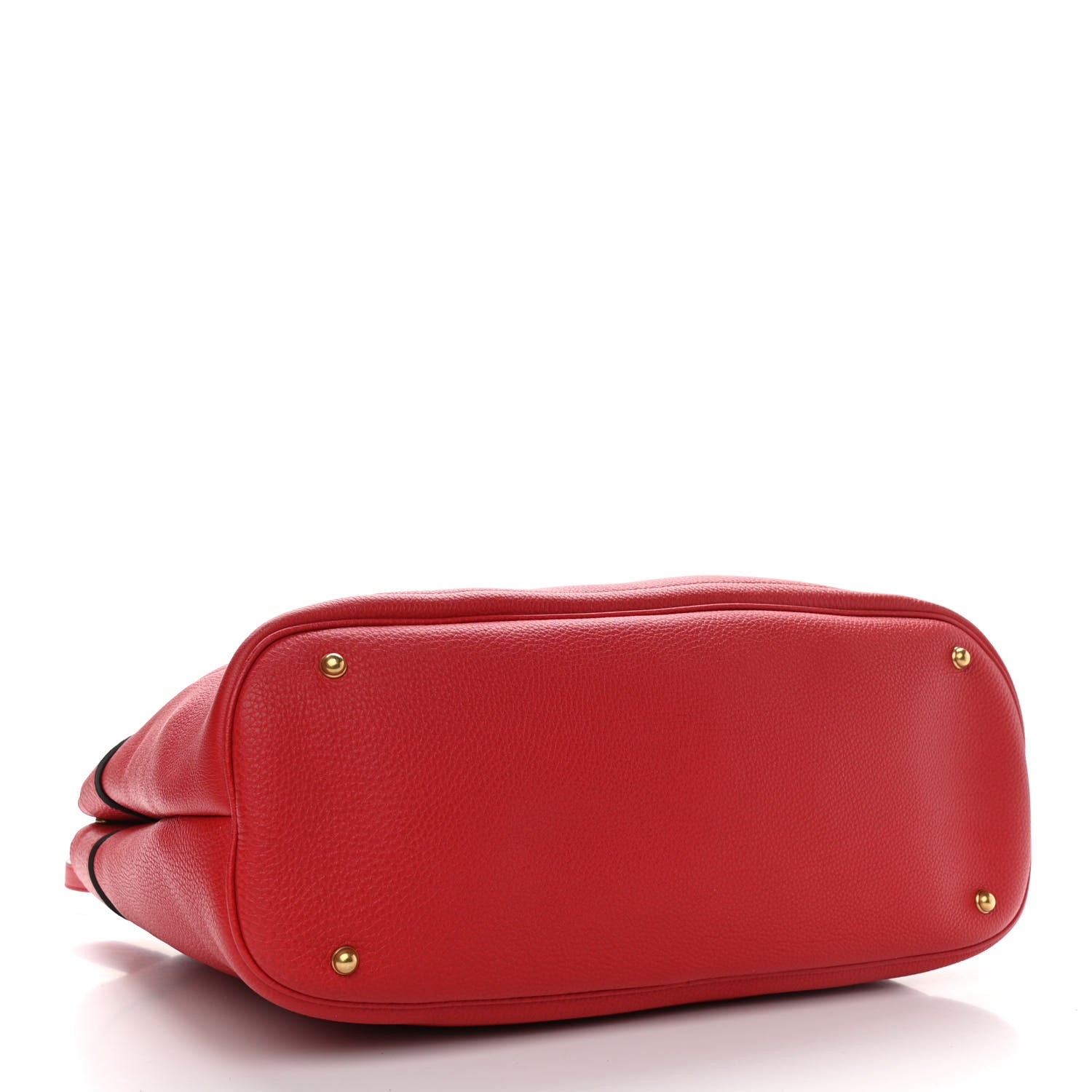 Gucci Textured Calfskin Large Bright Bit Tote Red 5 of 13