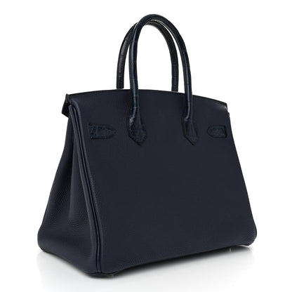 Hermes Togo Matte Alligator Birkin Touch 30 Bleu Nuit Bleu Indigo 3 of 13