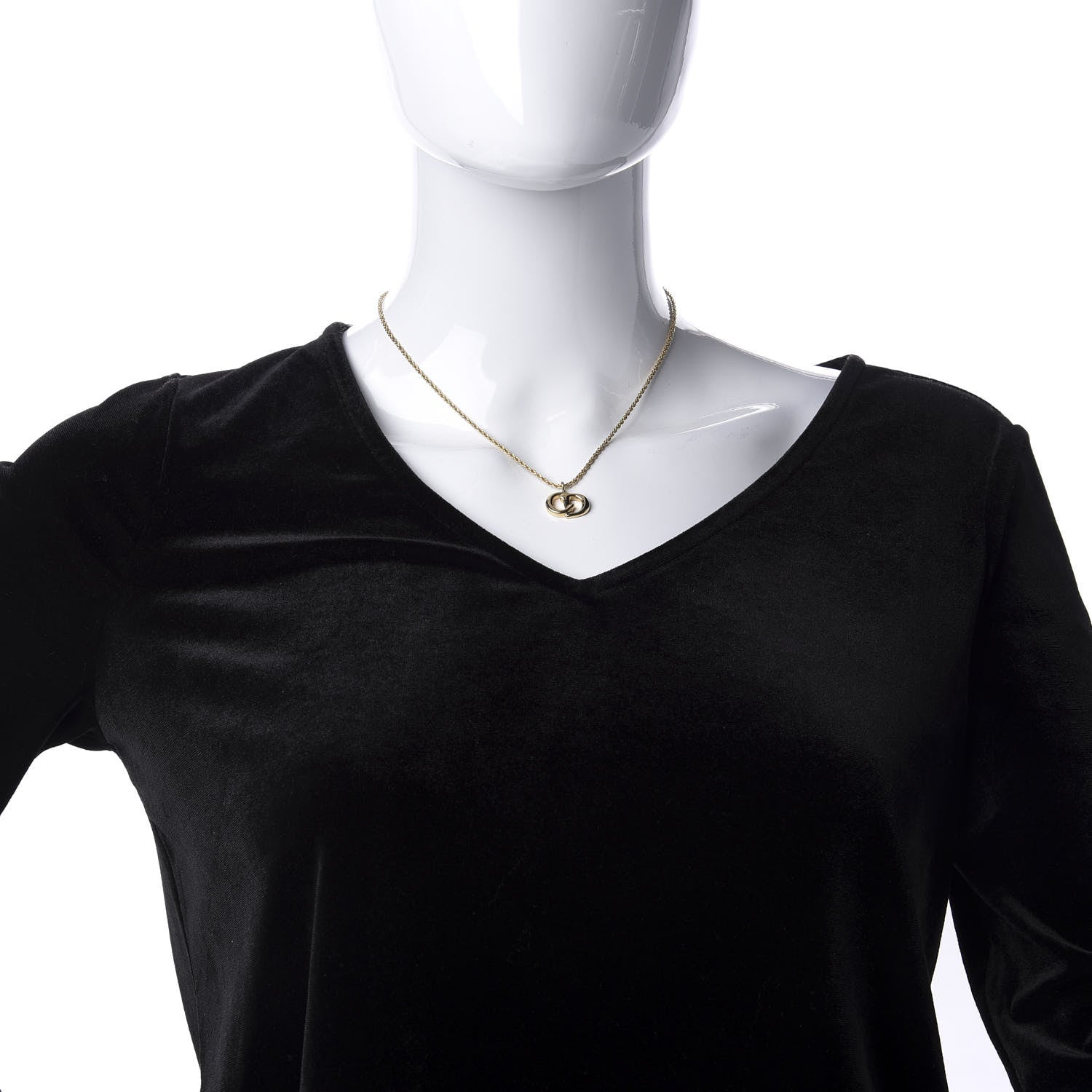 Christian Dior Metal Logo Necklace Gold 2 of 6