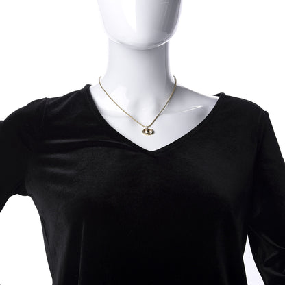 Christian Dior Metal Logo Necklace Gold 2 of 6