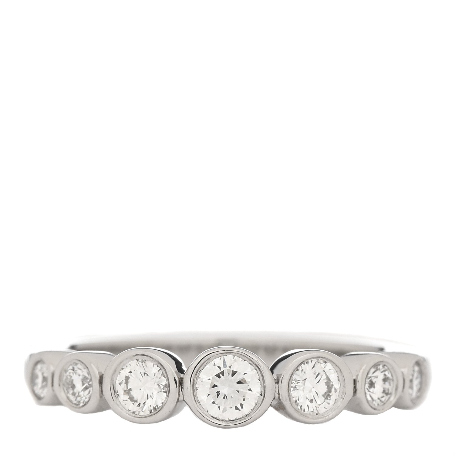 Tiffany Platinum Diamond Jazz Graduated Band Ring 47 4 1 of 5