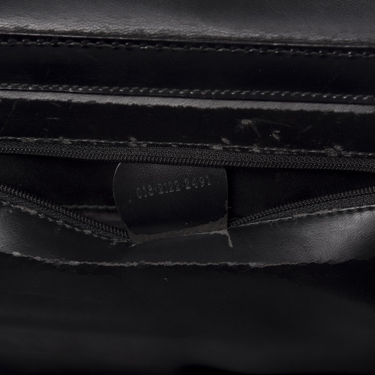 Patent Calfskin Bamboo Cosmetic Case Black