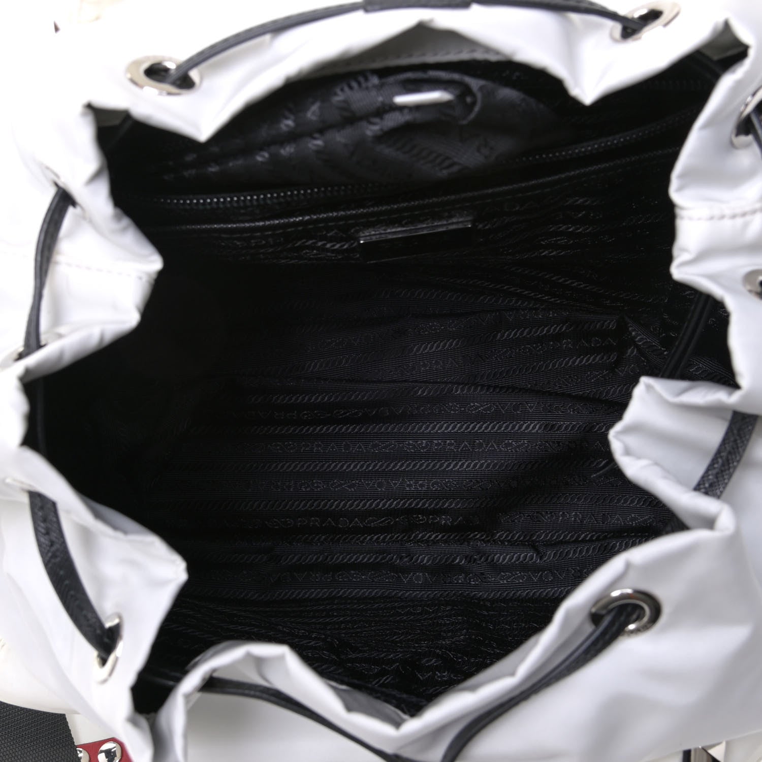 Prada Nylon New Vela Studded Backpack White Fuoco 4 of 4