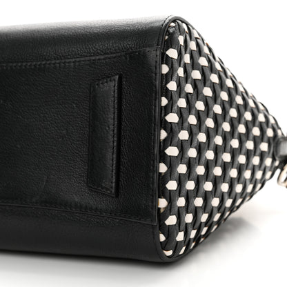 Givenchy Sugar Goatskin Woven Small Antigona Black White 10 of 15