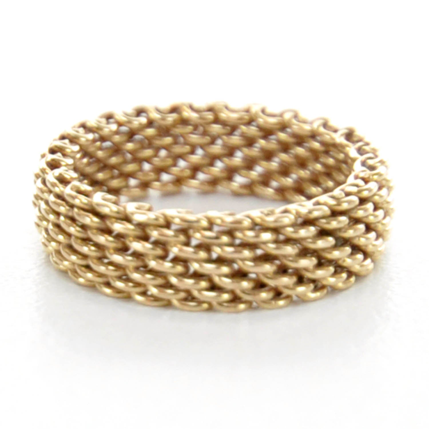 Tiffany 18k Rose Gold Narrow Mesh Somerset Ring 6 3 of 4
