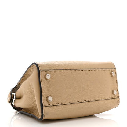 Fendi Cuoio Romano Selleria Medium Peekaboo Iconic Essentially Satchel Paglia Latte Mou 4 of 11