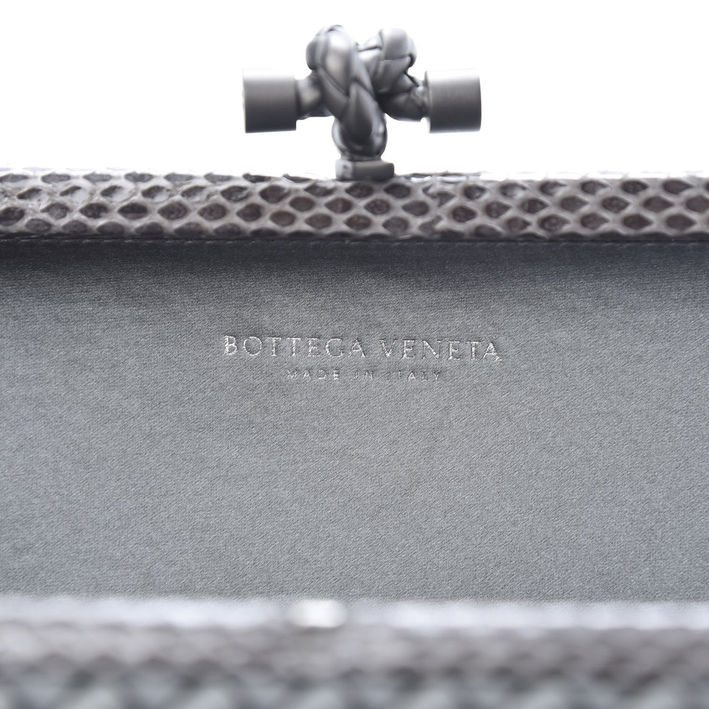 Satin Intreccio Impero Ayers Stretch Knot Clutch Grey