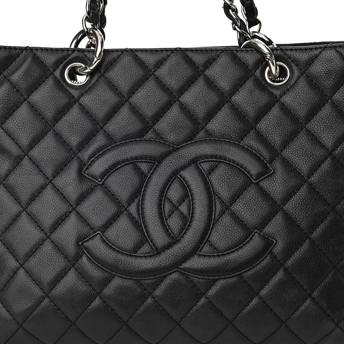 Caviar Quilted Grand Shopping Tote GST Black