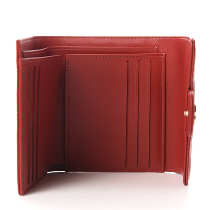 Chanel Lambskin Quilted Compact Flap Wallet Red 5 of 9