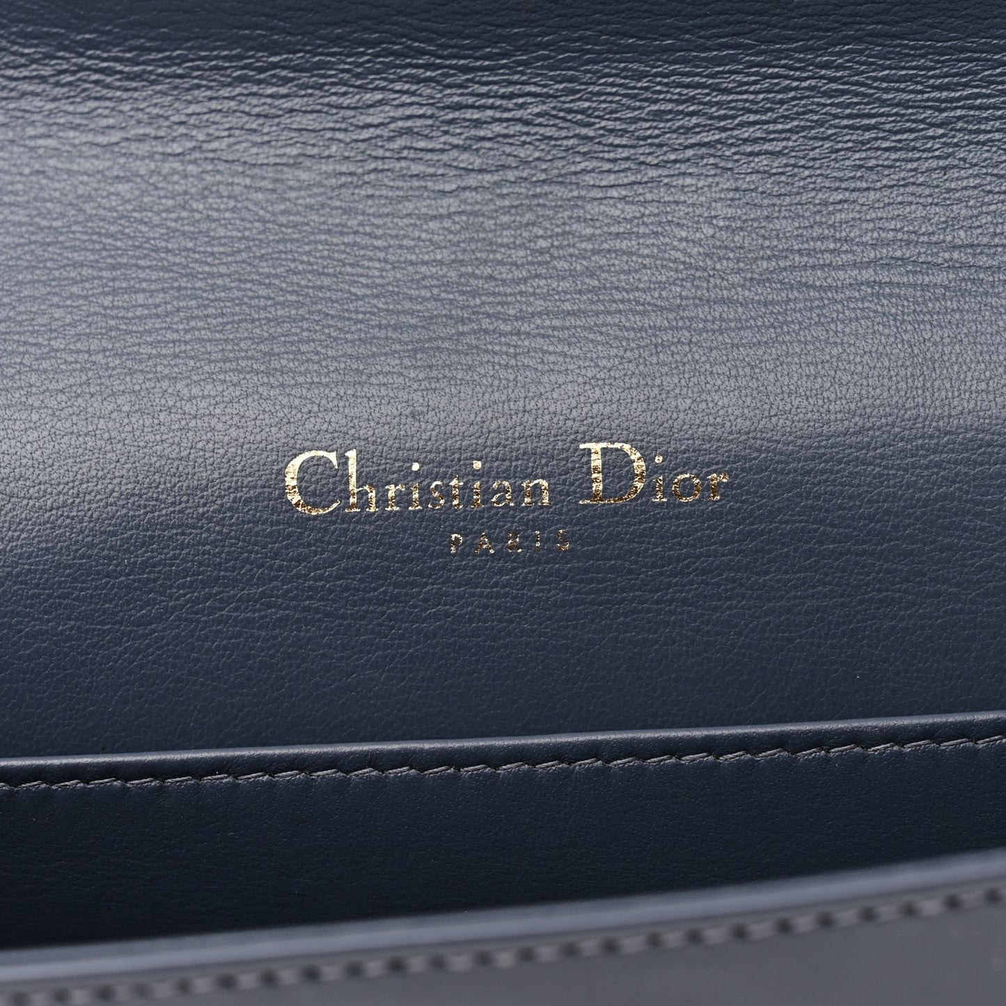 Patent Cannage Lady Dior Chain Wallet Denim