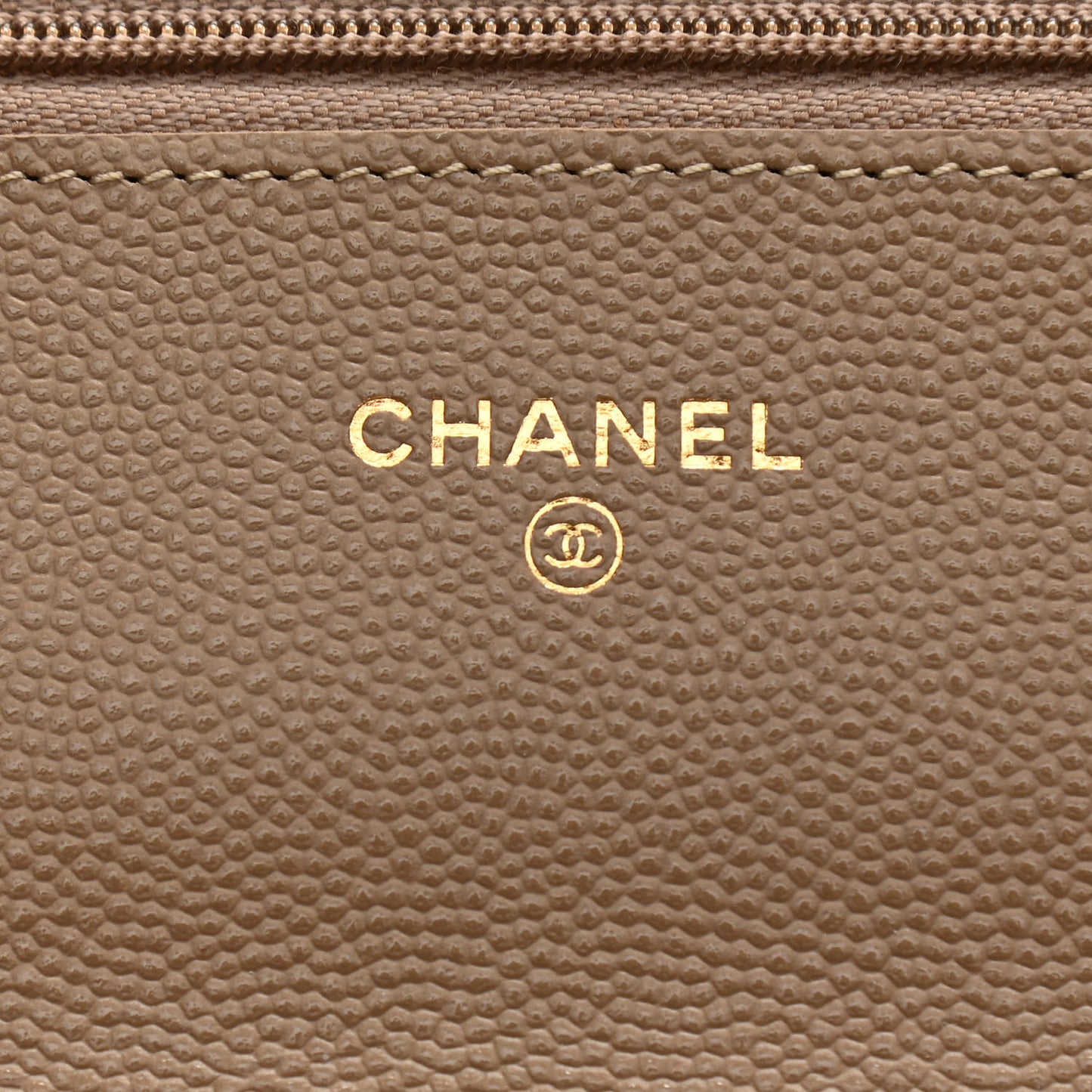 Caviar Quilted Wallet On Chain WOC Beige