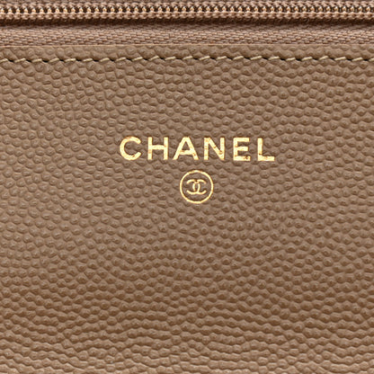 Chanel Caviar Quilted Wallet On Chain WOC Beige 6 of 12