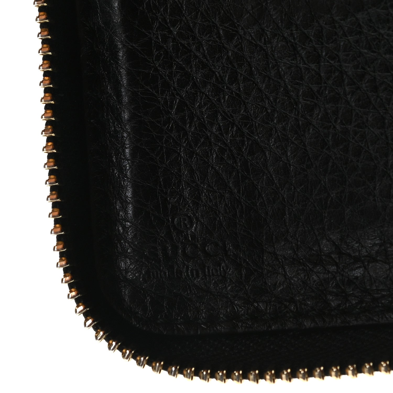 Gucci Pebbled Calfskin Bamboo Tassel Zip Around Wallet Black 6 of 8