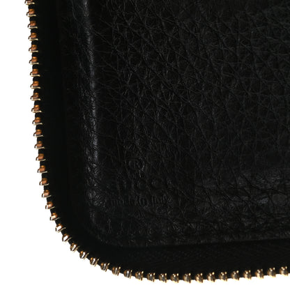 Gucci Pebbled Calfskin Bamboo Tassel Zip Around Wallet Black 6 of 8