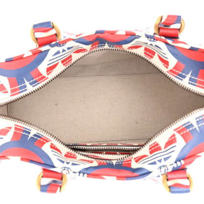 Gucci X ADIDAS Shangai Calfskin Web Trefoil Interlocking G Mini Duffle Bag Red White Blue 5 of 13