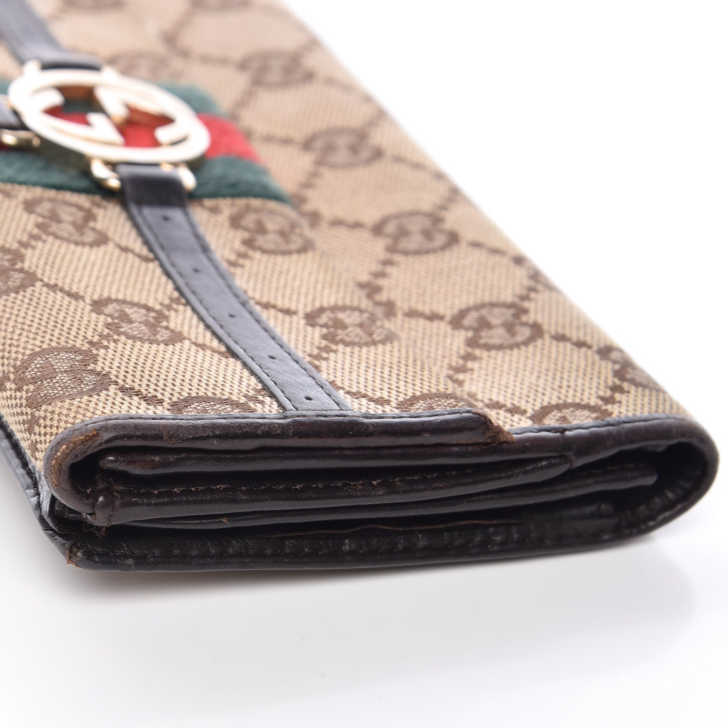 Gucci Monogram Web GG Reins Wallet Dark Brown 15 of 20