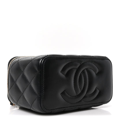 Chanel Lambskin Quilted Pearl Crush Small Vanity Case With Chain Black 4 of 11