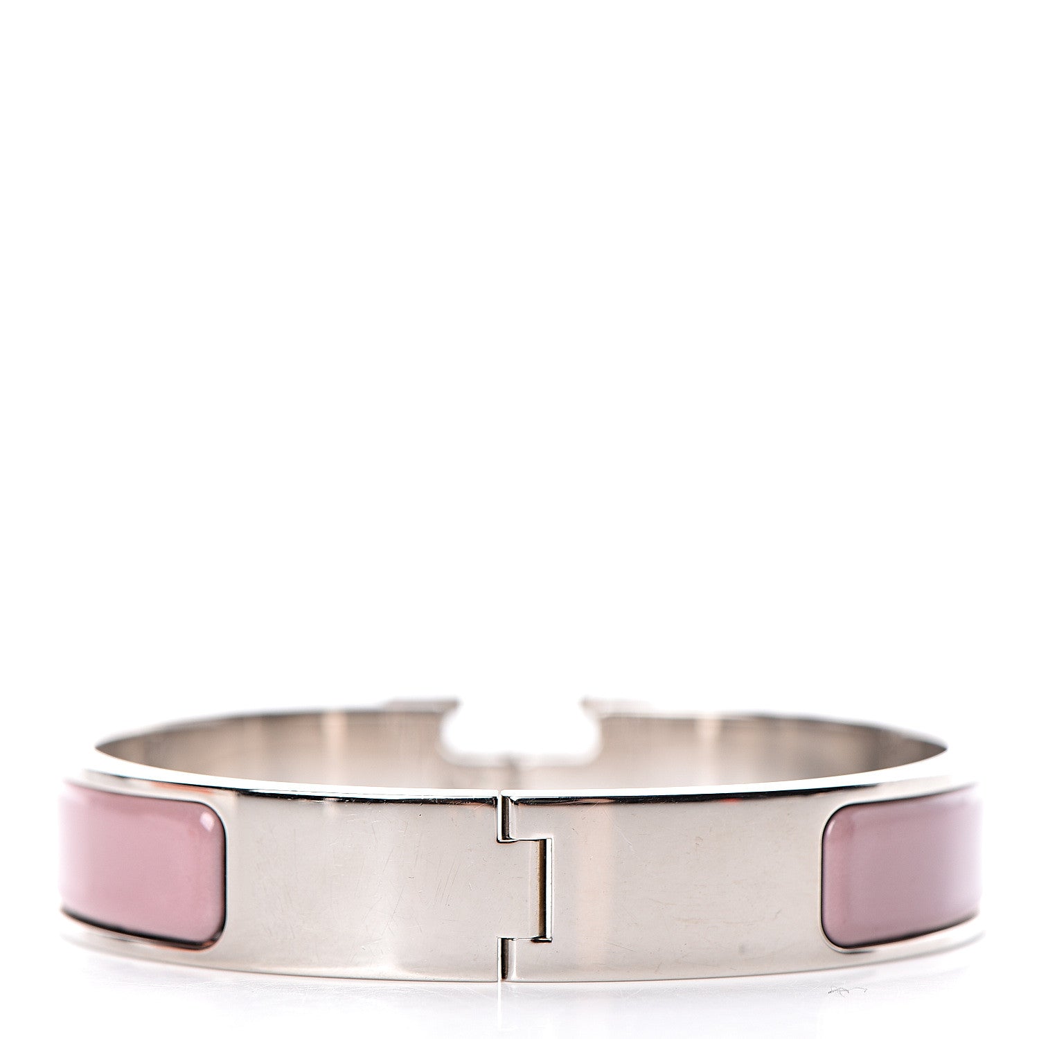 Hermes Enamel Narrow Clic Clac H Bracelet PM Bois De Rose 3 of 5