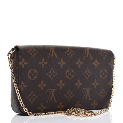 Louis Vuitton Monogram Pochette Felicie Chain Wallet Fuchsia 3 of 11