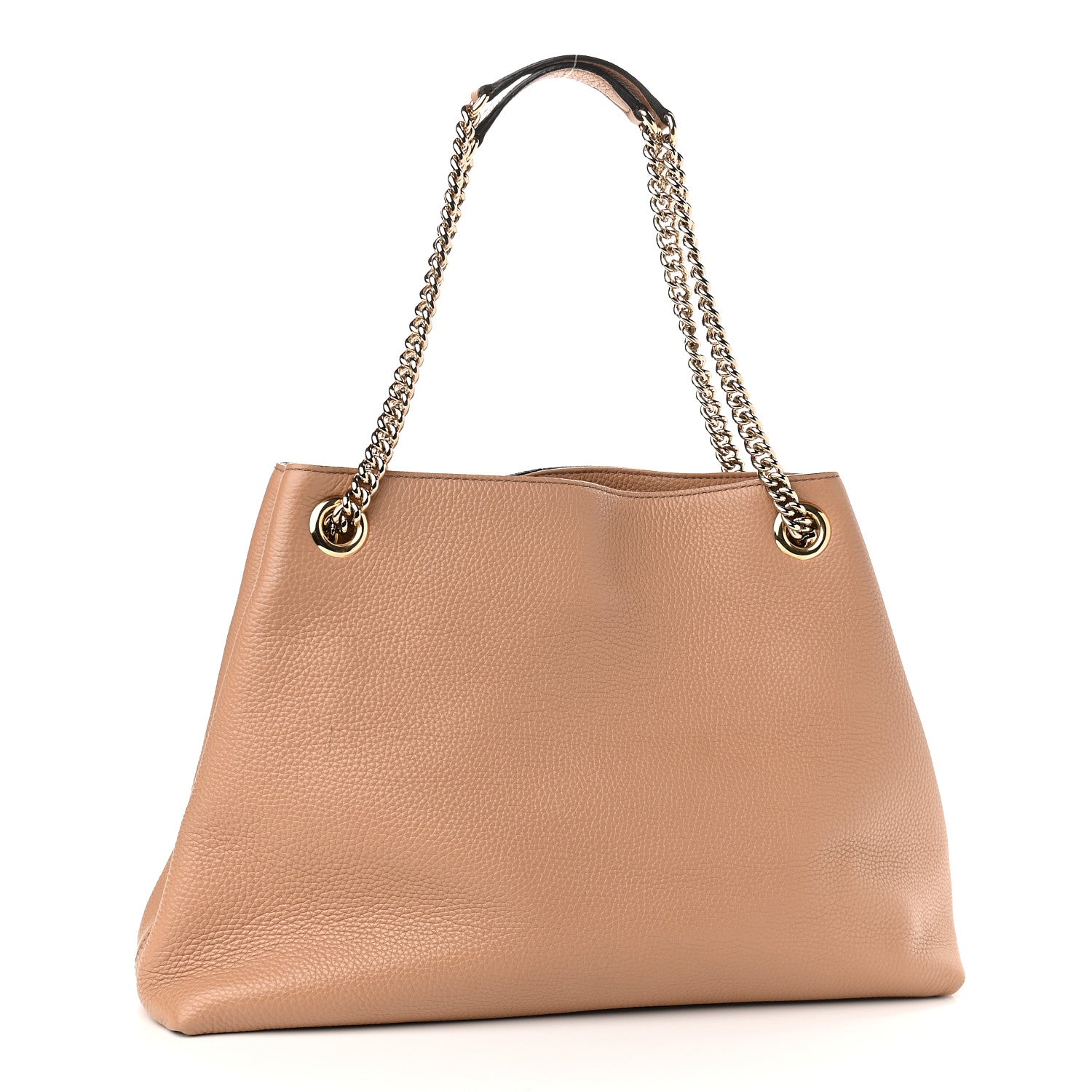 Gucci Pebbled Calfskin Medium Soho Chain Shoulder Bag Rose Beige 3 of 10