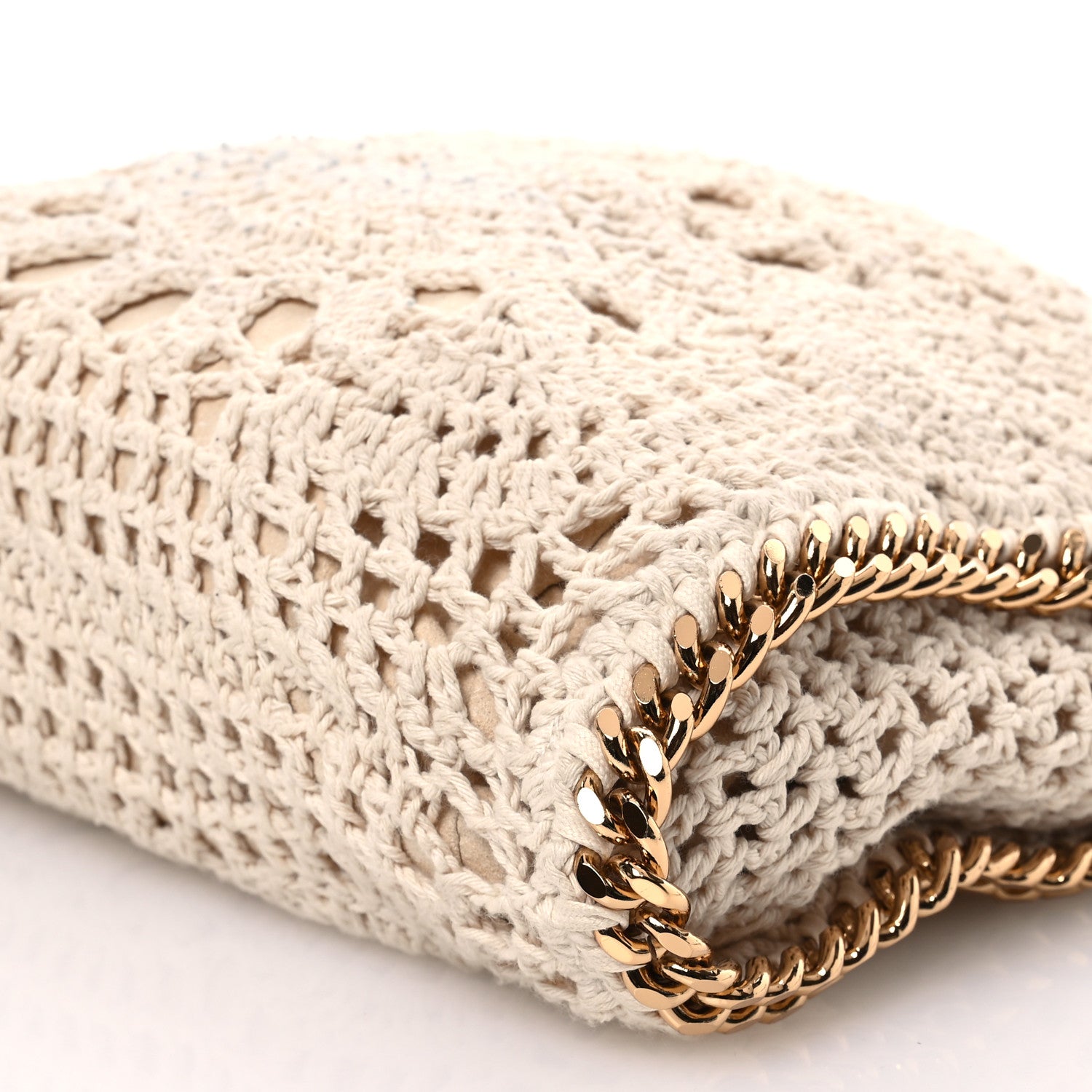 Stella McCartney Cotton Crochet Falabella Ajouree Tote Bag White 9 of 9