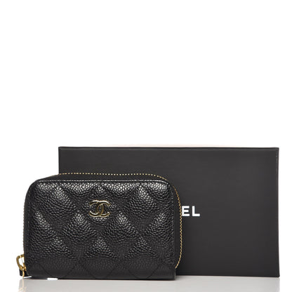 Chanel Caviar Quilted Zip Coin Purse Black 8 of 8