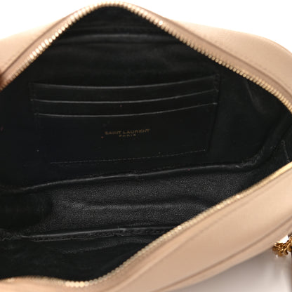 Saint Laurent Grain De Poudre Matelasse Monogram Mini Lou Camera Bag Dark Beige 5 of 13