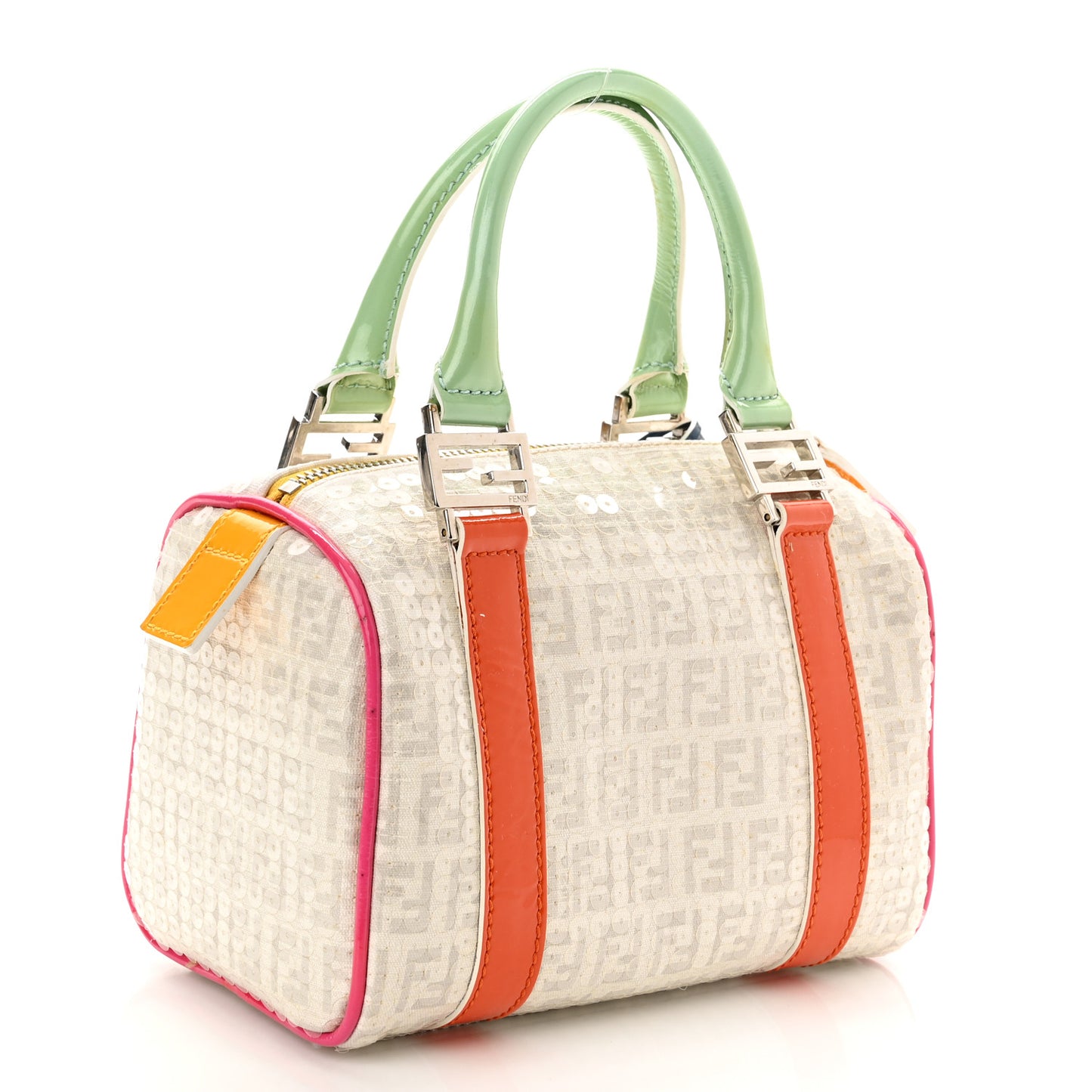 Sequin Patent Calfskin Zucchino Mini Forever Boston White Multicolor