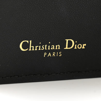 Christian Dior Grained Calfskin Supple Cannage Caro Dahlia Wallet Black 6 of 11