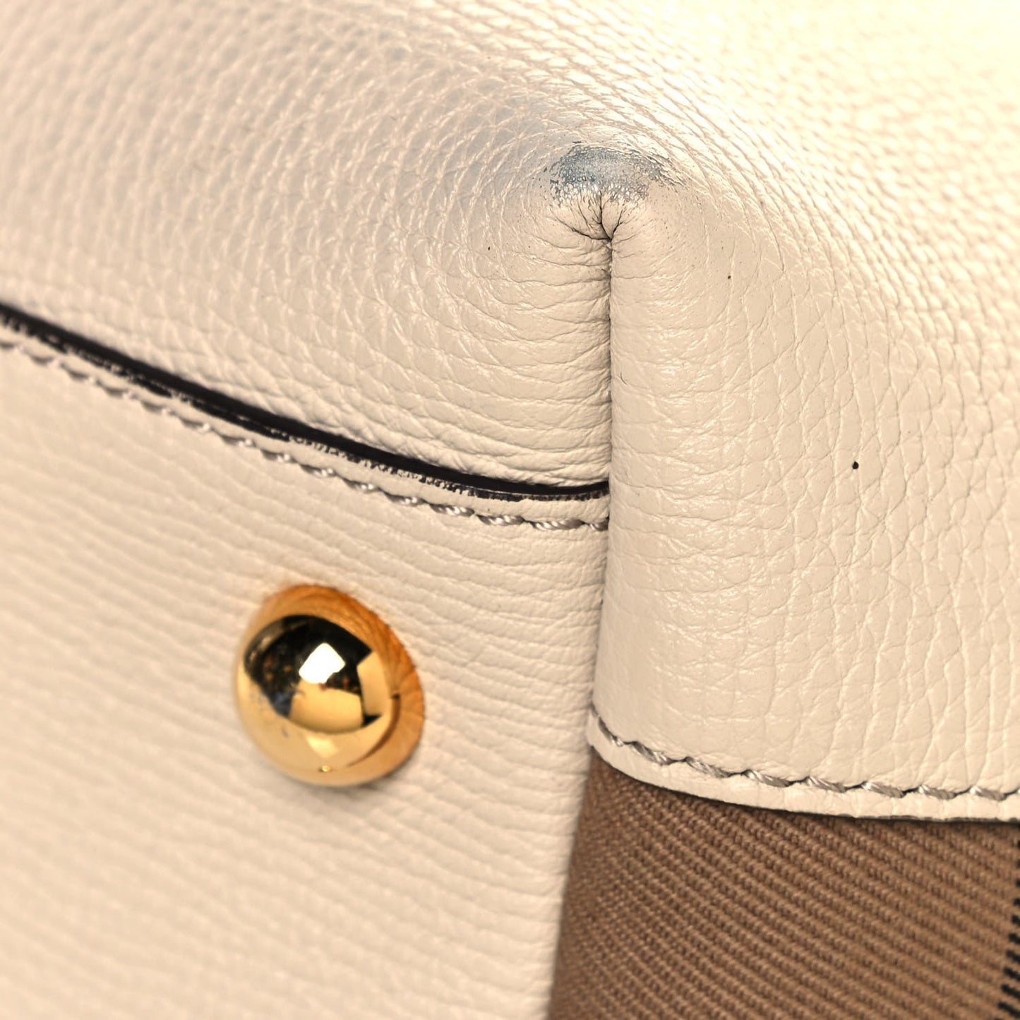 Derby Calfskin House Check Medium Welburn Tote Limestone