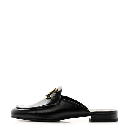 Chanel Shiny Calfskin Crystal CC Mules 39.5 Black 1 of 10