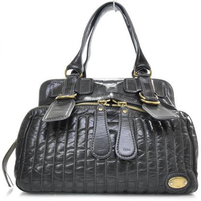 Chloe Leather Quilted Large Bay Tote Black 1 of 10