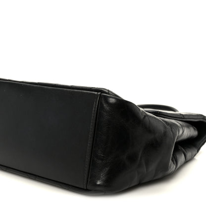 Chanel Glazed Calfskin Quilted Large Gold Bar Top Handle Flap Black 11 of 11