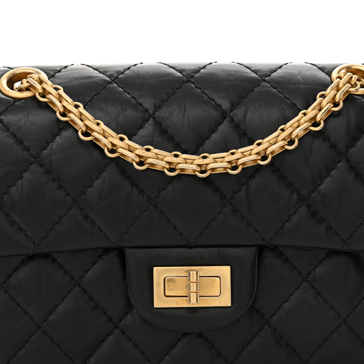 Chanel Aged Calfskin Quilted 2.55 Reissue Mini Flap Black 9 of 13