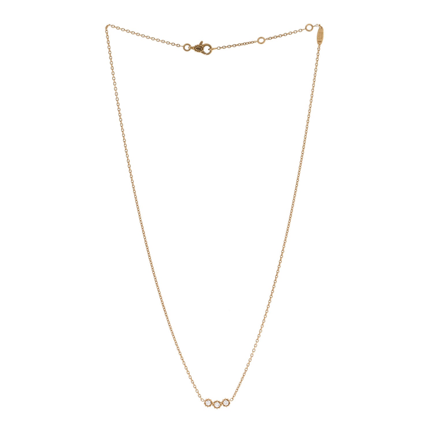 Christian Dior 18K Yellow Gold Diamond Mimirose Pendant Necklace 3 of 5